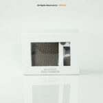 Brown Geometric Patterned Tie Gift Set – 3pc Premium Silk Necktie, Pocket Square & Cufflinks TS-1103 - Image 2