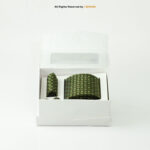 Green Handmade Silk  Patterned Tie Gift Set – 3pc Premium Silk Necktie, Pocket Square & Cufflinks TS-1104 - Image 3