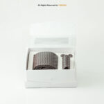 Geometric Patterned Tie Gift Set – 3pc Premium Silk Necktie, Pocket Square & Cufflinks TS-1106 - Image 3