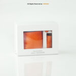 Orange Patterned Tie Gift Set – 3pc Premium Silk Necktie, Pocket Square & Cufflinks TS-1107 - Image 2