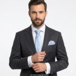Light Blue Paisley Patterned Tie Gift Set – 3pc Premium Silk Necktie, Pocket Square & Cufflinks TS-1108
