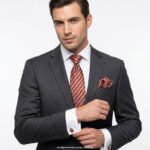 McLaughlin Striped Silk Patterned Tie Gift Set – 3pc Premium Silk Necktie, Pocket Square & Cufflinks TS-1110