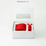 Red And Black Geometric Patterned Tie Gift Set – 3pc Premium Silk Necktie, Pocket Square & Cufflinks TS-1111 - Image 3