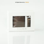 Brown Geometric Patterned Tie Gift Set – 3pc Premium Silk Necktie, Pocket Square & Cufflinks TS-1114 - Image 2