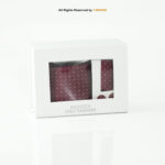 Pierroni Maroon Necktie Set Featuring a White Geometric Patterned Tie Gift Set – 3pc Premium Silk Necktie, Pocket Square & Cufflinks TS-1115 - Image 2