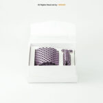 Purple Geometric Pattern Necktie Tie Gift Set – 3pc Premium Silk Necktie, Pocket Square & Cufflinks TS-1120 - Image 3