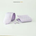 Light Purple Circle Pattern |Tie Gift Set – 3pc Premium Silk Necktie, Pocket Square & Cufflinks TS-1121 - Image 2