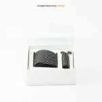 Black And White Plaid Pattern |Tie Gift Set – 3pc Premium Silk Necktie, Pocket Square & Cufflinks TS-1122 - Image 3