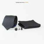 Geometric Pattern Necktie |Tie Gift Set – 3pc Premium Silk Necktie, Pocket Square & Cufflinks TS-1125