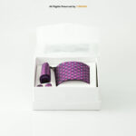 Purple Geometric Necktie |Tie Gift Set – 3pc Premium Silk Necktie, Pocket Square & Cufflinks TS-1126 - Image 3