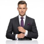 Purple Geometric Necktie |Tie Gift Set – 3pc Premium Silk Necktie, Pocket Square & Cufflinks TS-1126