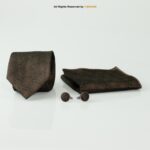 Handcrafted Brown Silk |Tie Gift Set – 3pc Premium Silk Necktie, Pocket Square & Cufflinks TS-1131