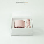 Light Pink With A Textured Grid Patterned |Tie Gift Set – 3pc Premium Silk Necktie, Pocket Square & Cufflinks TS-1133 - Image 3