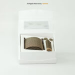 Brown Checkered Silk Patterned |Tie Gift Set – 3pc Premium Silk Necktie, Pocket Square & Cufflinks TS-1137 - Image 3