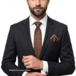 Brown Micro-Check Necktie |Tie Gift Set – 3pc Premium Silk Necktie, Pocket Square & Cufflinks TS-1138