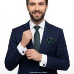 Green And Purple Geometric Pattern |Tie Gift Set – 3pc Premium Silk Necktie, Pocket Square & Cufflinks TS-1141