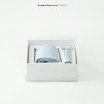 Moss Sky Silk Semi Plain |Tie Gift Set – 3pc Premium Silk Necktie, Pocket Square & Cufflinks TS-1143 - Image 3