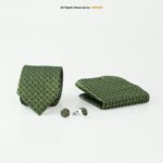 Bright Green Tresanti Men's Silk Pattern |Tie Gift Set – 3pc Premium Silk Necktie, Pocket Square & Cufflinks TS-1146