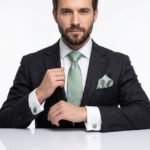 Green Checkered Silk Pattern |Tie Gift Set – 3pc Premium Silk Necktie, Pocket Square & Cufflinks TS-1148