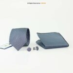 Canali Geometric Silk Pattern |Tie Gift Set – 3pc Premium Silk Necktie, Pocket Square & Cufflinks TS-1149