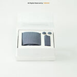 Canali Geometric Silk Pattern |Tie Gift Set – 3pc Premium Silk Necktie, Pocket Square & Cufflinks TS-1149 - Image 3