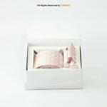 Light Pink Geometric Patterned |Tie Gift Set – 3pc Premium Silk Necktie, Pocket Square & Cufflinks TS-1150 - Image 3