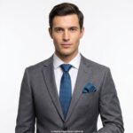 Blue Silk Necktie Patterned |Tie Gift Set – 3pc Premium Silk Necktie, Pocket Square & Cufflinks TS-1151