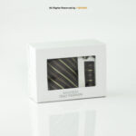Brown And Lime Green Striped |Tie Gift Set – 3pc Premium Silk Necktie, Pocket Square & Cufflinks TS-1154 - Image 2