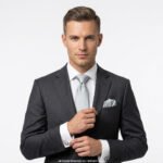 Slim Dotted Grey Necktie Pattern |Tie Gift Set – 3pc Premium Silk Necktie, Pocket Square & Cufflinks TS-1159