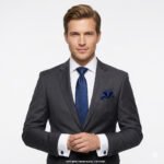 Dark Blue Silk Necktie Pattern |Tie Gift Set – 3pc Premium Silk Necktie, Pocket Square & Cufflinks TS-1161