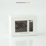 Brown Patterned Silk |Tie Gift Set – 3pc Premium Silk Necktie, Pocket Square & Cufflinks TS-1168 - Image 2