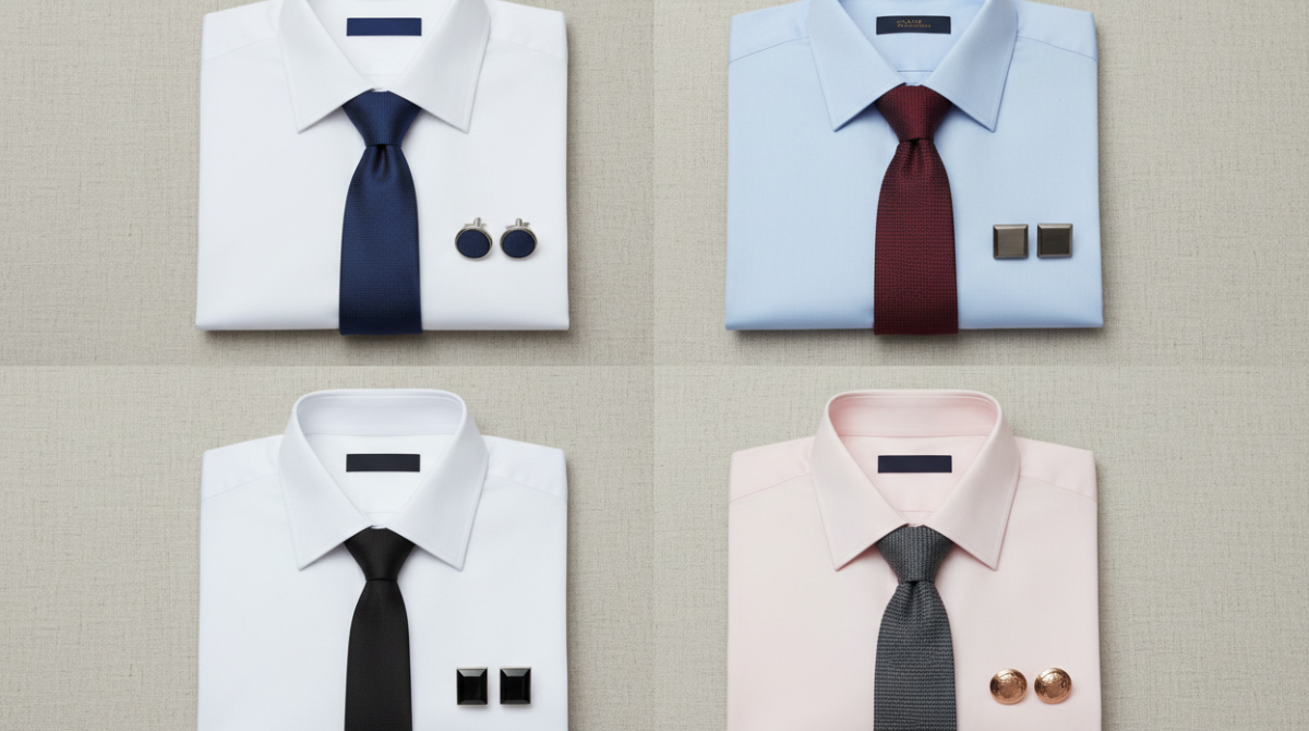How to Match Cufflinks with a Shirt and Tie? A Men’s Style Guide 4 Four shirt and tie combinations each paired with matching cufflinks
