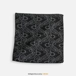 PREFOLD Black & Silver Paisley Men's Neck Scarf, Pocket Square Set-NS-1046 - Image 2