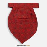 PREFOLD Crimson Red & Black Paisley Men's Neck Scarf, Pocket Square Set-NS-1047