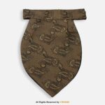 PREFOLD Bronze & Antique Gold Paisley Men's Neck Scarf, Pocket Square Set-NS-1048
