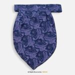PREFOLD Violet & Plum Purple Paisley Men's Neck Scarf, Pocket Square Set-NS-1049