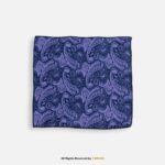 PREFOLD Violet & Plum Purple Paisley Men's Neck Scarf, Pocket Square Set-NS-1049 - Image 2