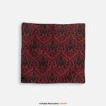 PREFOLD Crimson Red & Black Baroque Medallion Paisley Men's Neck Scarf, Pocket Square Set-NS-1050 - Image 2