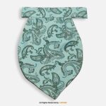 PREFOLD Mint Green & Teal Paisley Men's Neck Scarf, Pocket Square Set-NS-1051