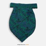 PREFOLD Royal Blue & Emerald Green Paisley Men's Neck Scarf, Pocket Square Set-NS-1053