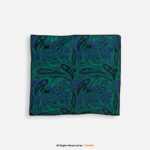 PREFOLD Royal Blue & Emerald Green Paisley Men's Neck Scarf, Pocket Square Set-NS-1053 - Image 2