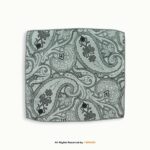Slate Gray & Silver Paisley Men's Ascot Cravat Tie, Pocket Square Set-NS-1055 - Image 2