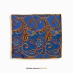 Cobalt Blue & Orange Paisley Men's Ascot Cravat Tie, Pocket Square Set-NS-1056 - Image 2