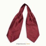 Burgundy & Red Polka Dot Paisley Men's Ascot Cravat Tie, Pocket Square Set-NS-1057