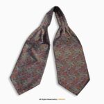 Burnt Orange & Cobalt Blue Paisley Men's Ascot Cravat Tie, Pocket Square Set-NS-1066