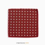 Ruby Red Geometric Medallion Paisley Men's Ascot Cravat Tie, Pocket Square Set-NS-1067 - Image 2
