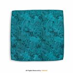 Teal Blue & Cyan Paisley Men's Ascot Cravat Tie, Pocket Square Set-NS-1068 - Image 2