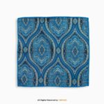 Cerulean Blue & Gold Medallion Paisley Men's Ascot Cravat Tie, Pocket Square Set-NS-1070 - Image 2
