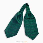 Emerald Green Vintage Paisley Men's Ascot Cravat Tie, Pocket Square Set-NS-1071
