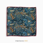 Royal Blue & Gold Paisley Men's Ascot Cravat Tie, Pocket Square Set-NS-1072 - Image 2